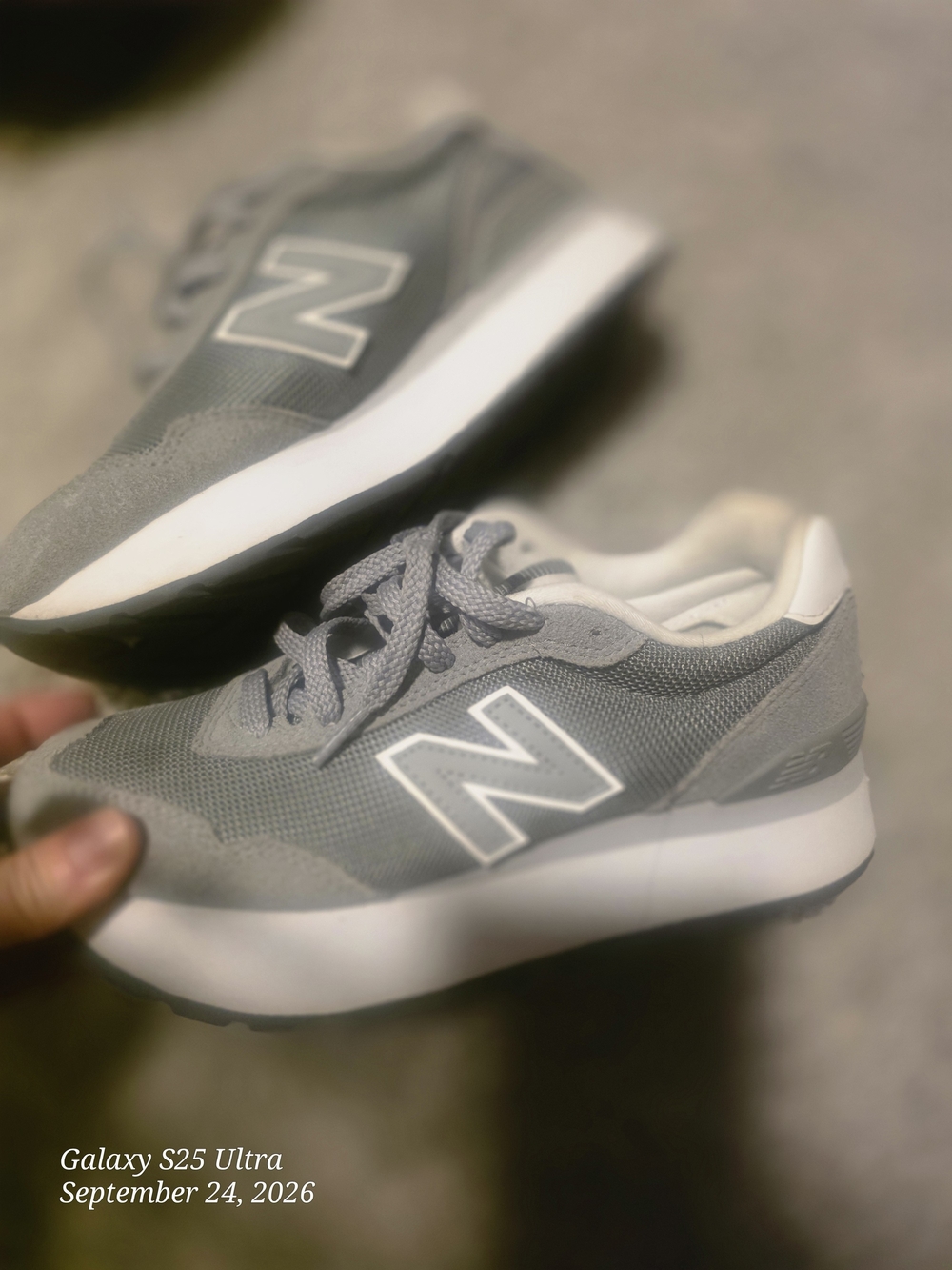 New Balance Gray Women's Mesh & Suede Sneakers